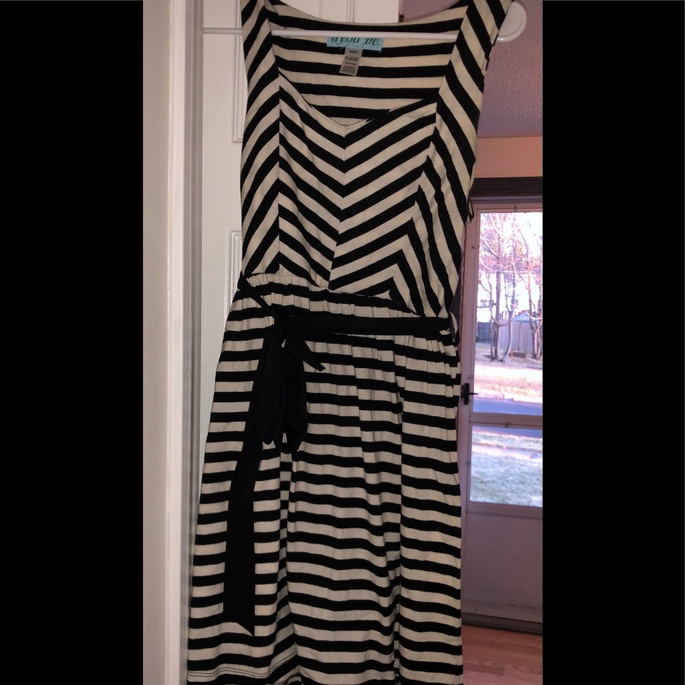 Black and white stripe dress